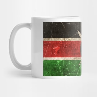 Vintage Aged and Scratched Kenyan Flag Mug